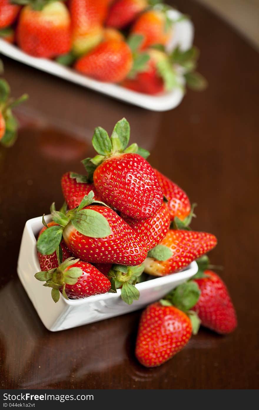 Fresh red strawberries on the table