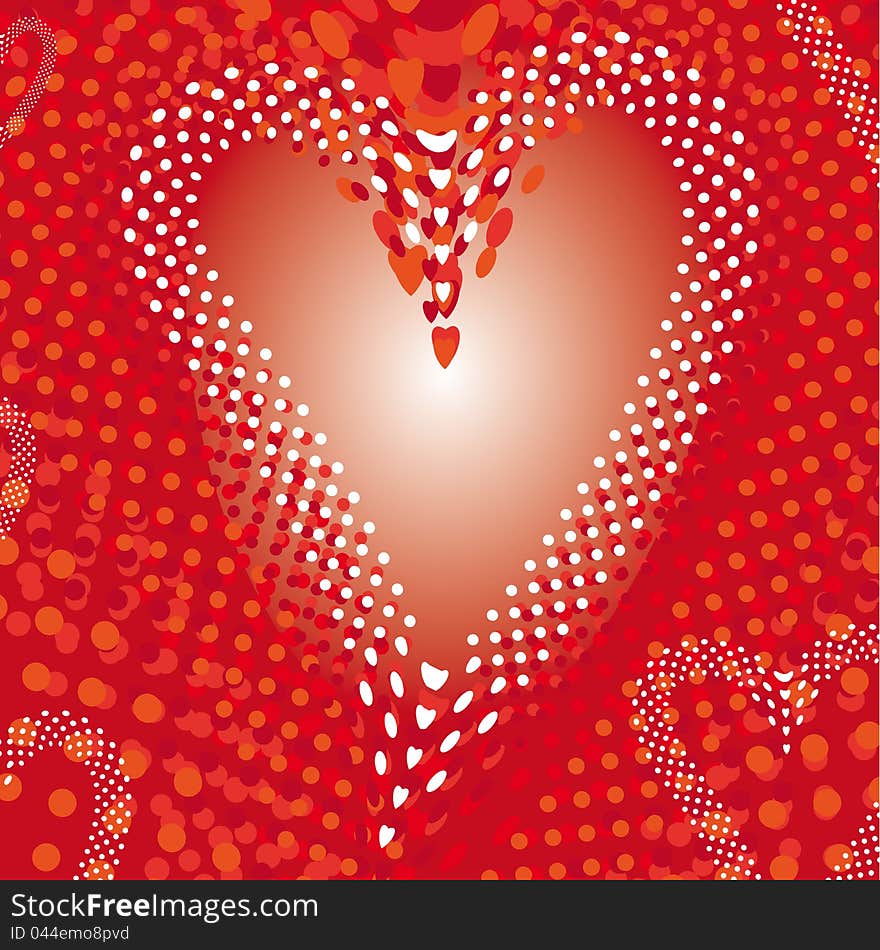 Heart explosion abstract background, template for Valentine's card. Heart explosion abstract background, template for Valentine's card