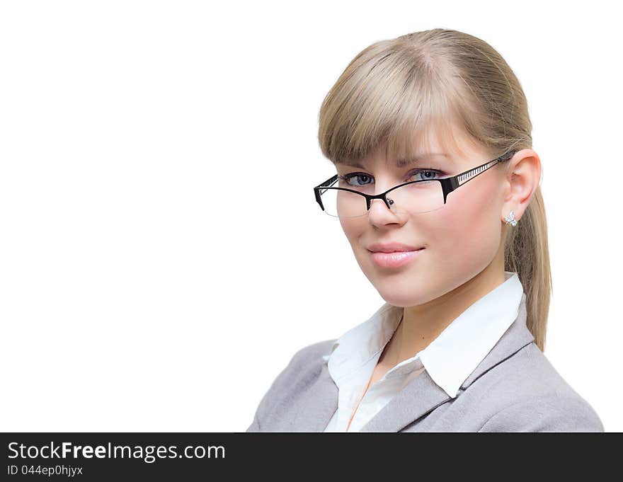 Pretty business woman in glasses