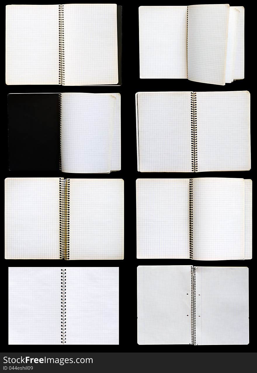 High resolution set of notebook graph paper. High resolution set of notebook graph paper.