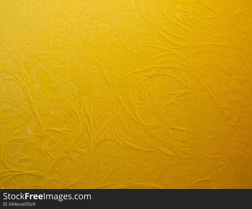 Frosty pattern on a yellow wall. Frosty pattern on a yellow wall