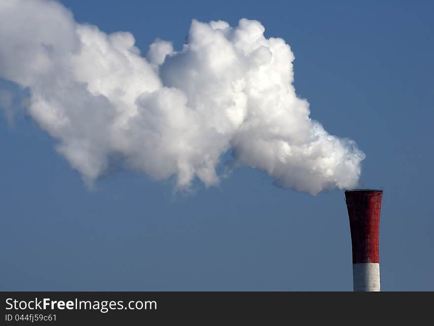 Cloud from industrial chimney, smog pollution concept