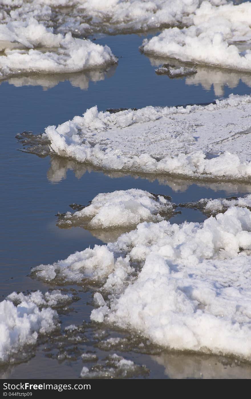 Ice landscape in wintertime drifting on river. Ice landscape in wintertime drifting on river