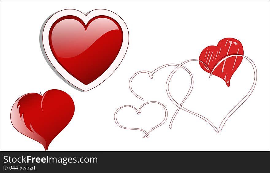 Some type of hearts on a white background