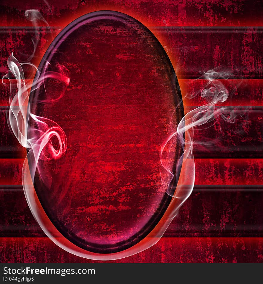 Background in style grunge. The old payment is shrouded by a smoke