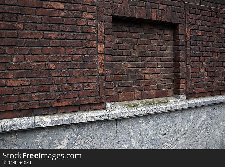 Quadrangle on vintage wall