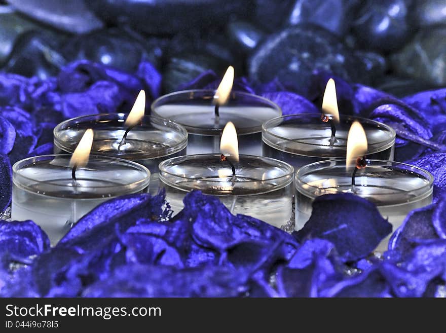 Six Candles in spa environment