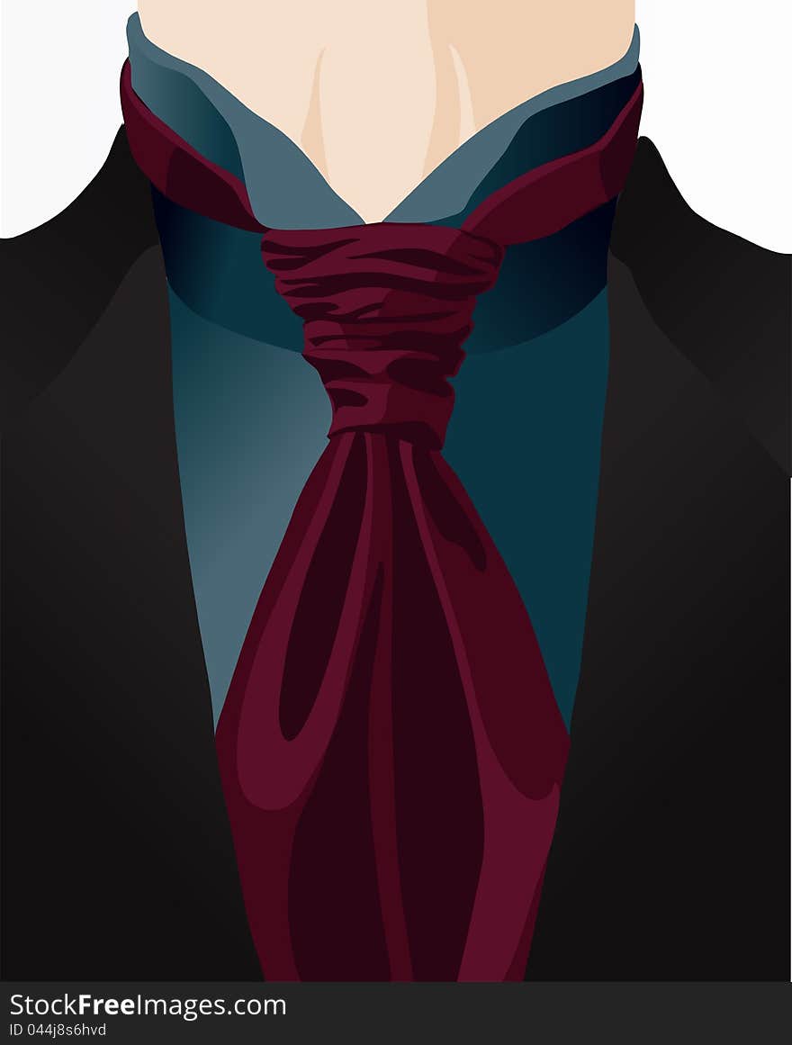 Stylized background with cravat on a white background