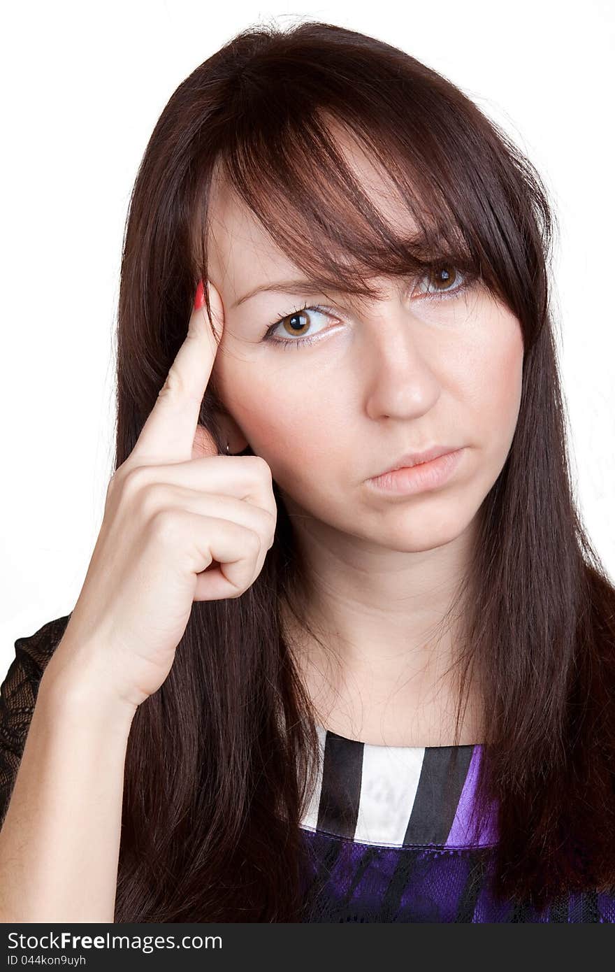 Thoughtful young business woman