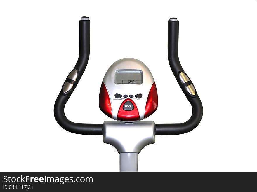 The top part a velosimulator is isolated on a white background. The top part a velosimulator is isolated on a white background