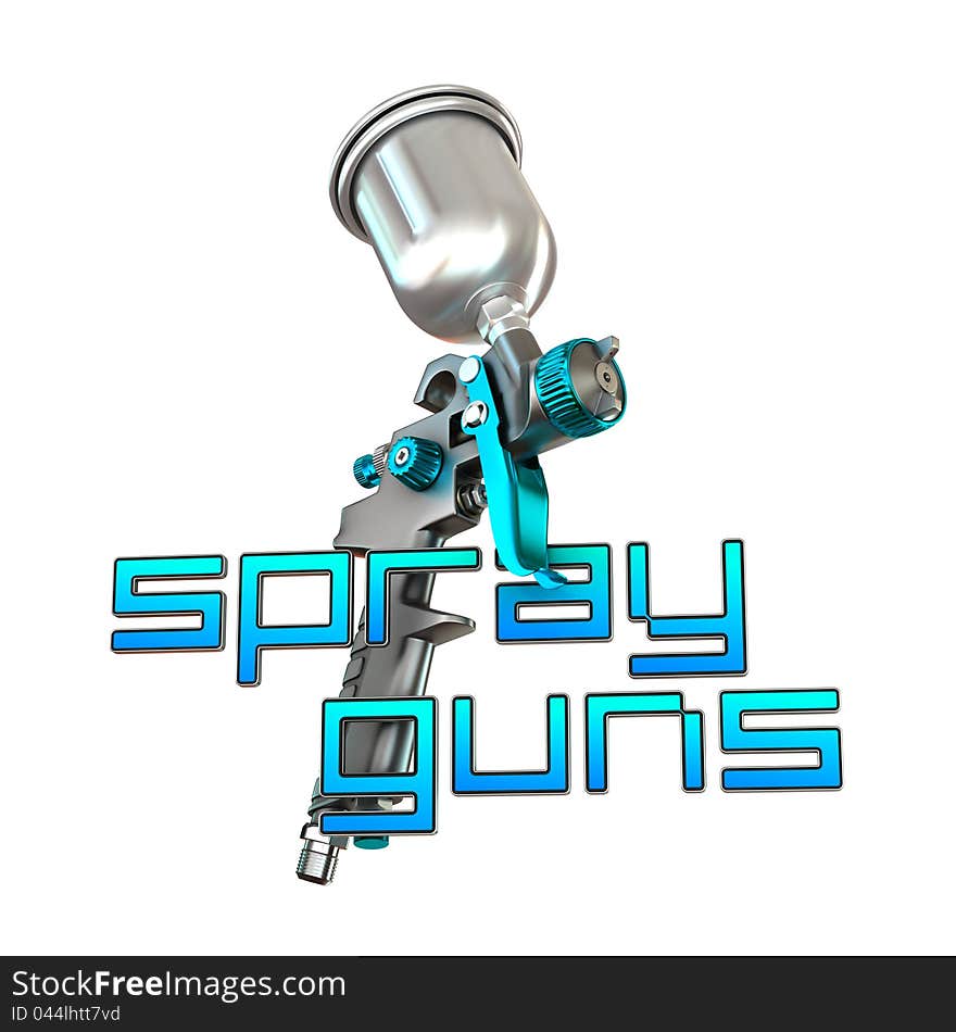 Spray Gun 3D Illustration on White Background