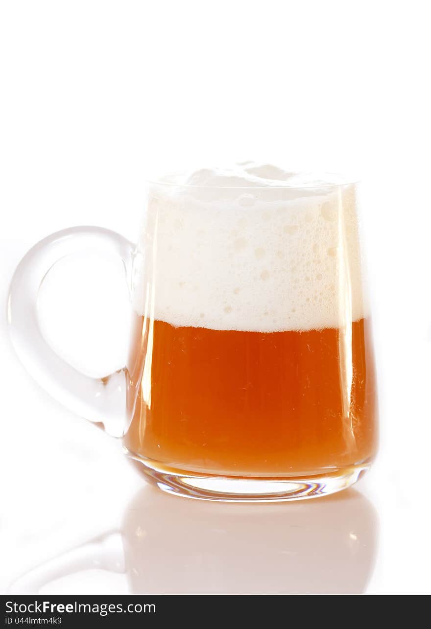 Beer mug on white background