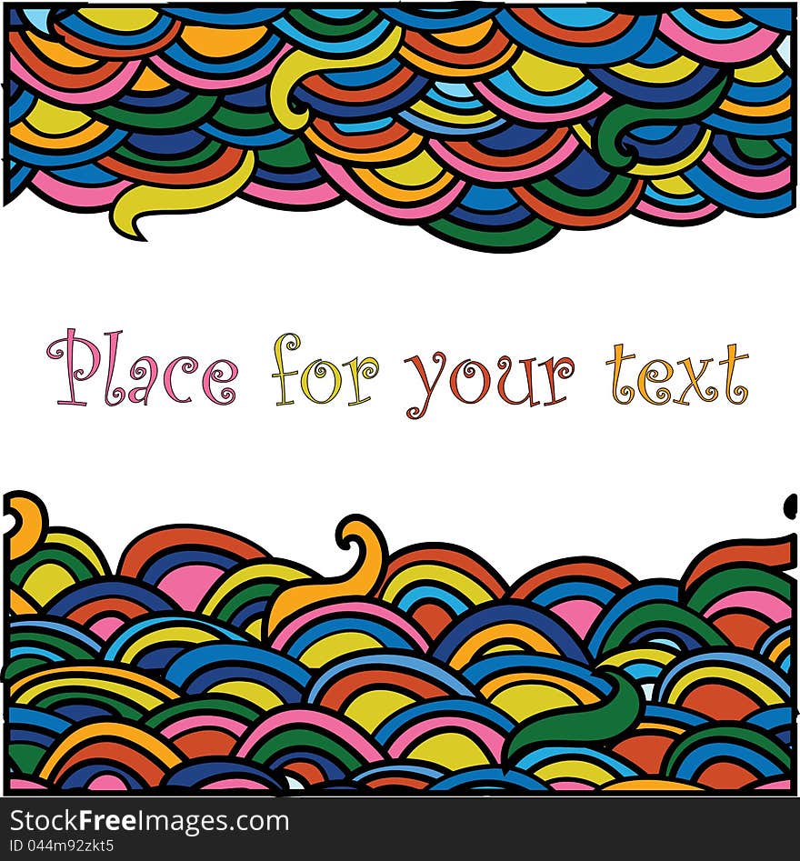 Colourful abstract waves background with place for text. Colourful abstract waves background with place for text