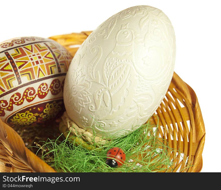 Easter Eggs   on  a White background