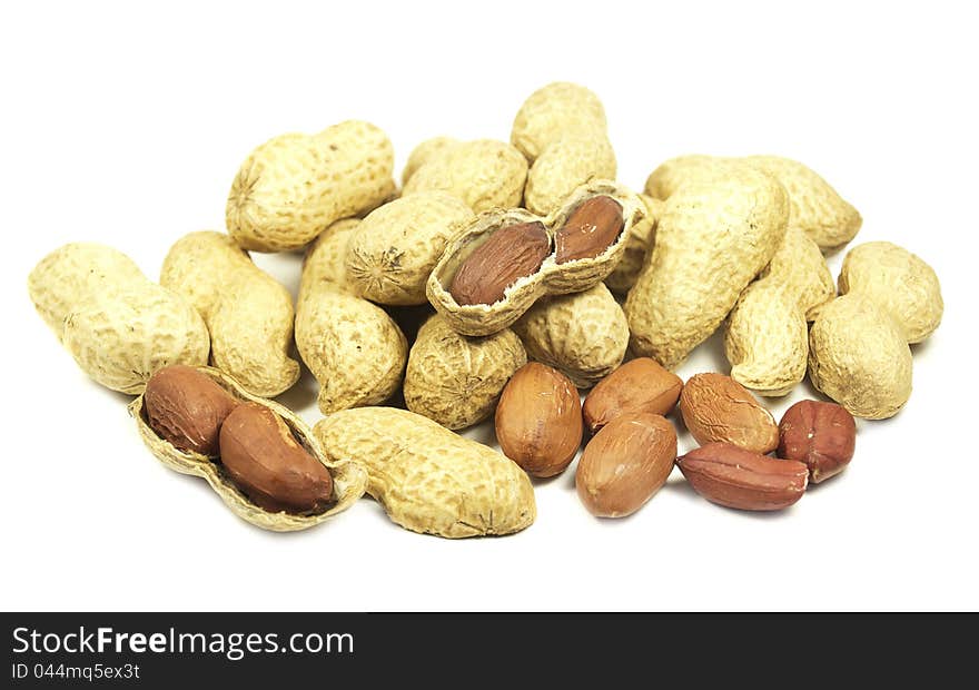 Peanuts snack on a white background