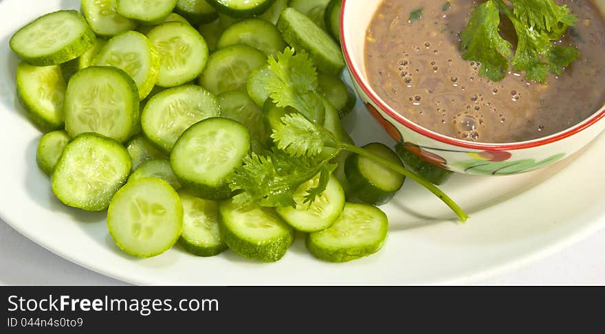 The chili paste and vegetables. The chili paste and vegetables.