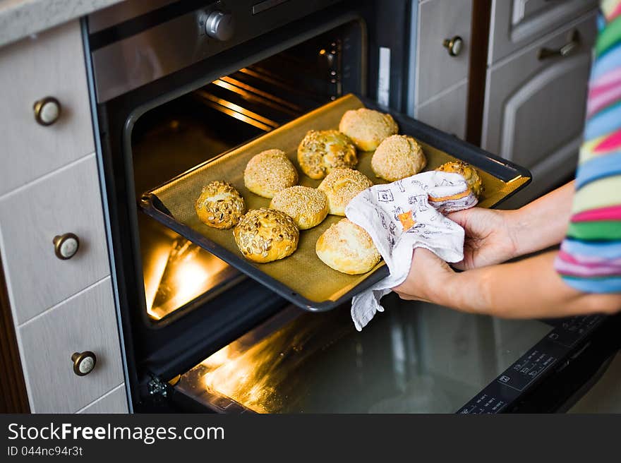 Buns in bakery