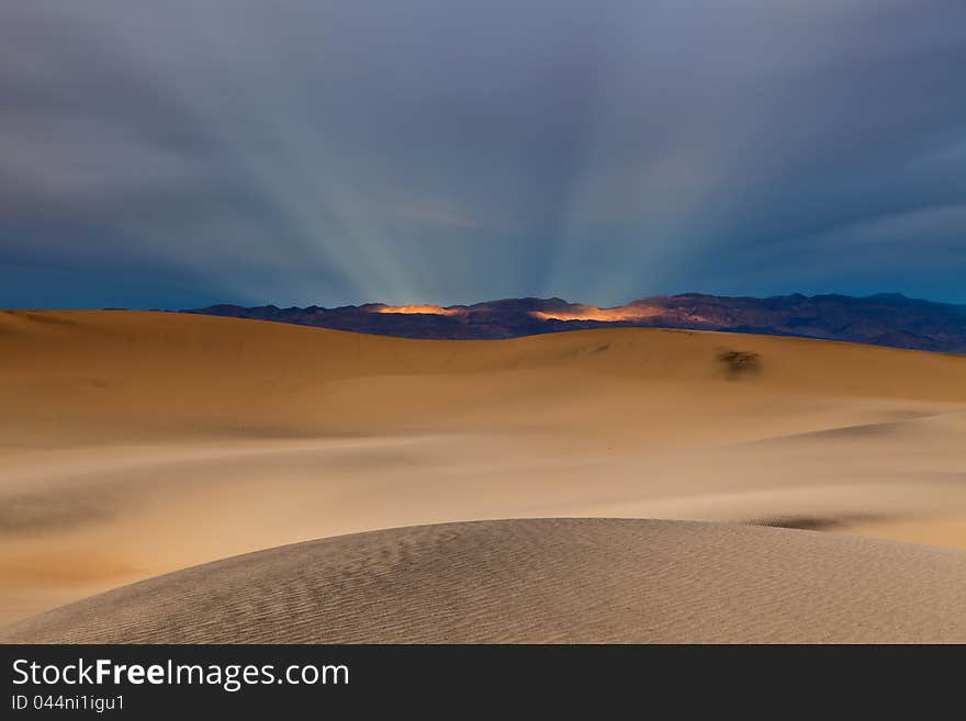 Sunbeams And Desert.