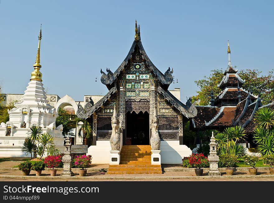 Northern style building in Chediluang varaviharn Temple at Chiang Mai,Thailand. Northern style building in Chediluang varaviharn Temple at Chiang Mai,Thailand