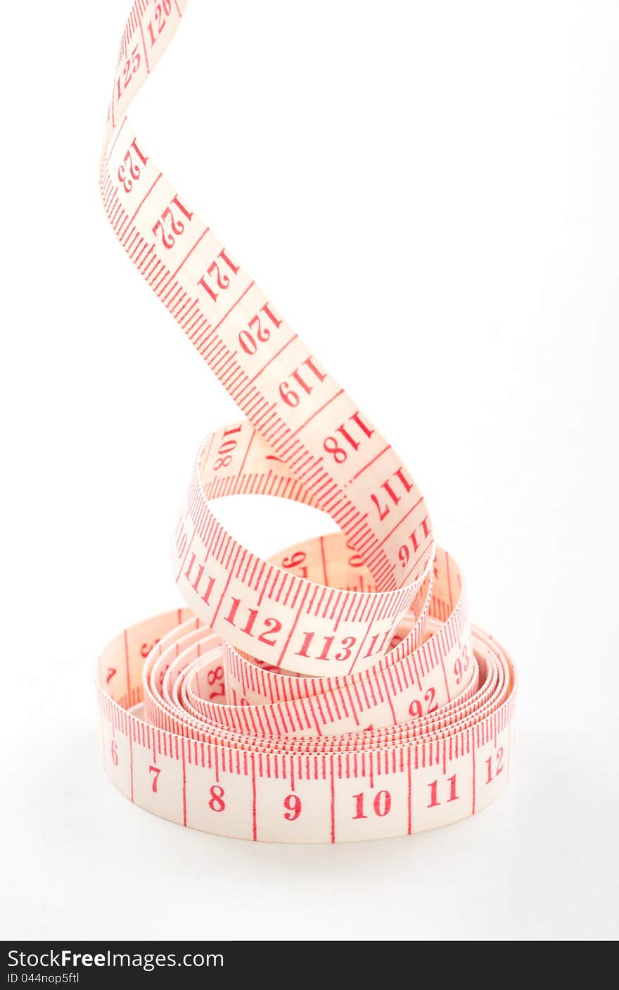 Measurement tape on a white background