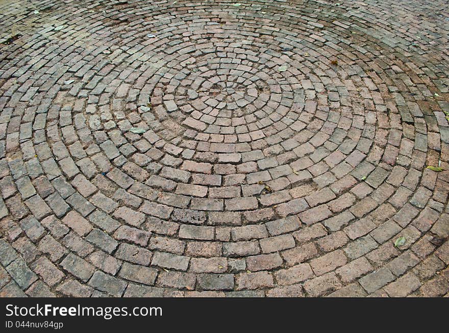 Texture Of Brickwork On The Ground