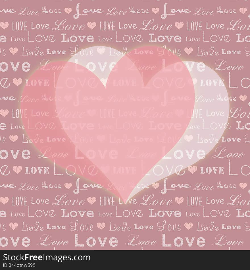 Abstract St Valentine pink white heart shape on seamless pattern background