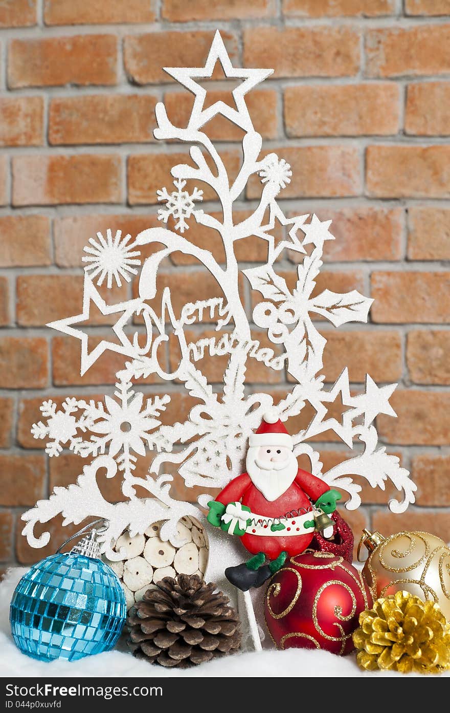 White see through Christmas tree with Santa