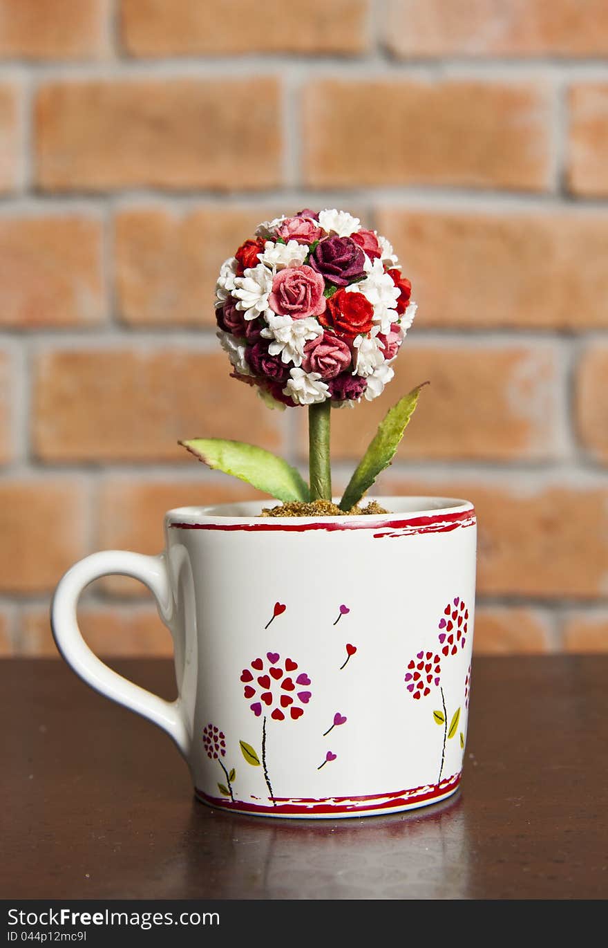 Cup Of Love With Roses Inside