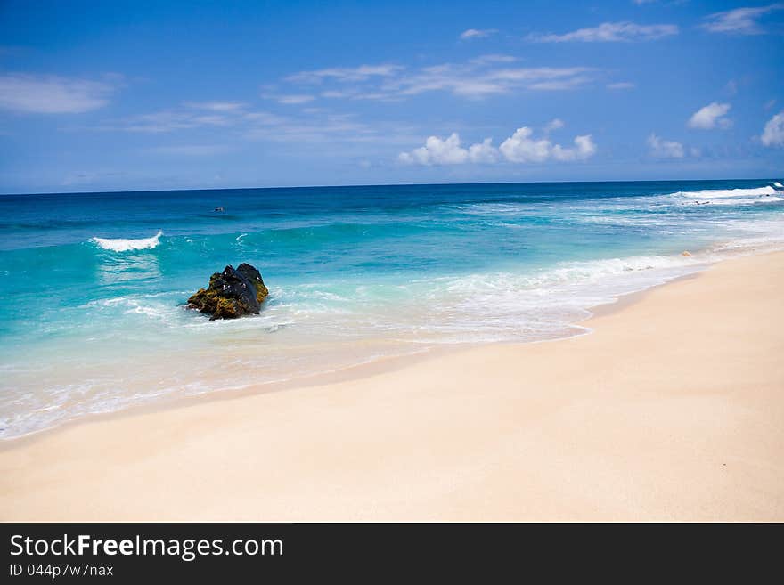 The Hawaiian sea and a wave and the sky. The Hawaiian sea and a wave and the sky