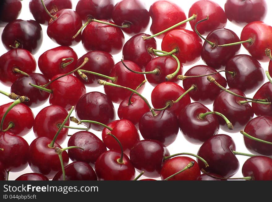 Group cherries on white background. Group cherries on white background