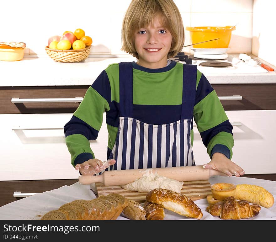 Happy Boy In The Kitchen