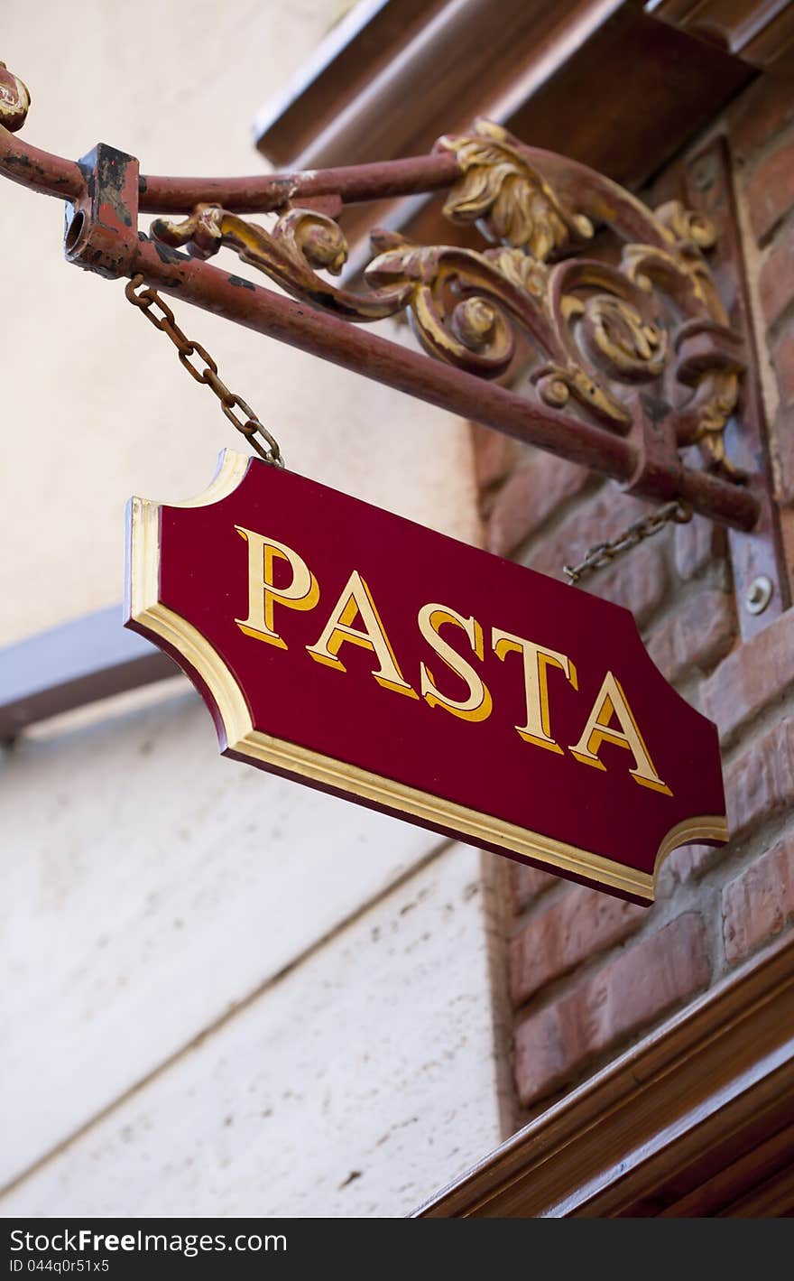 Poster of an Italian restaurant where pasta is done. Poster of an Italian restaurant where pasta is done