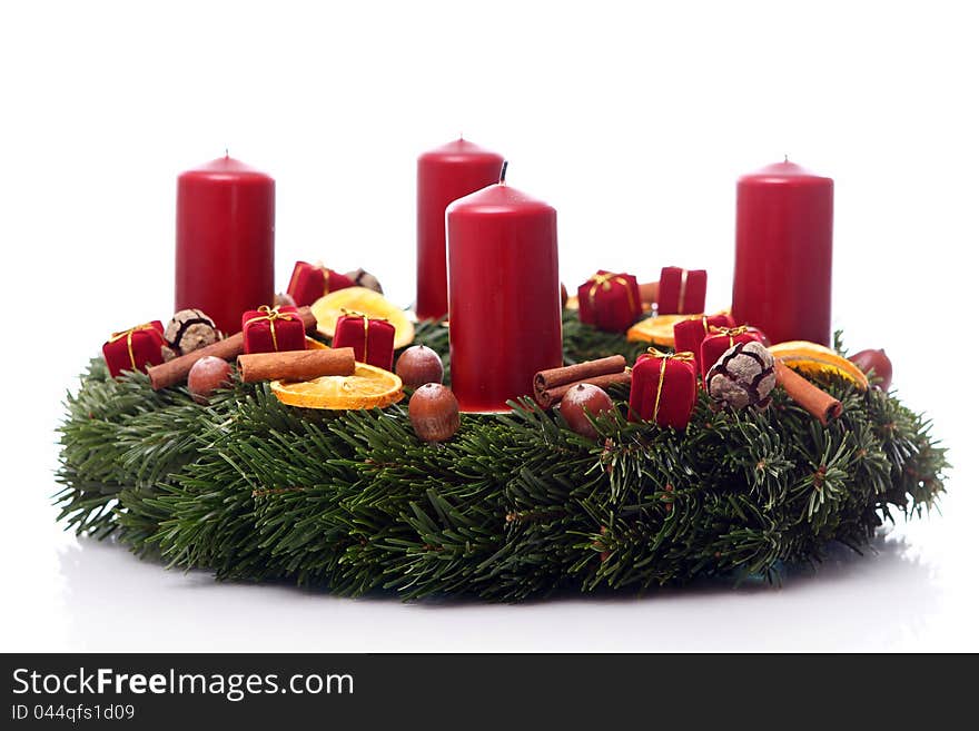 Close up of Christmas wreath