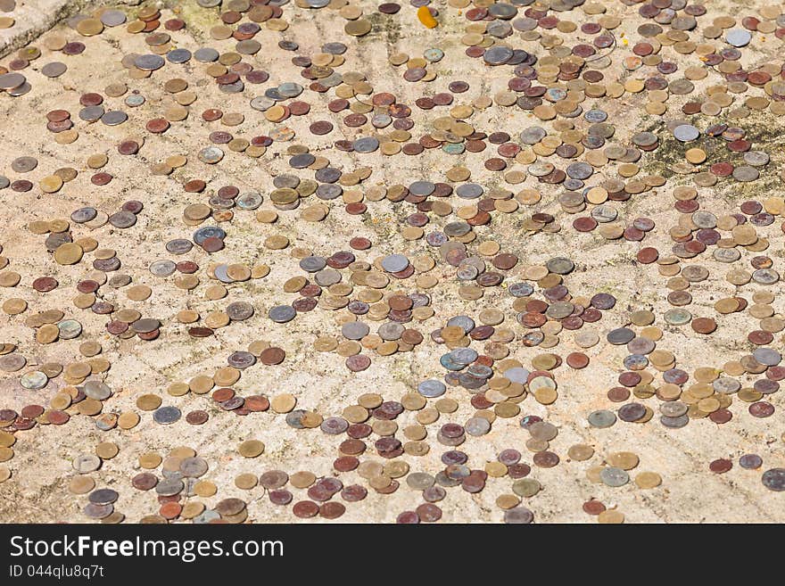 Image of many different old coins