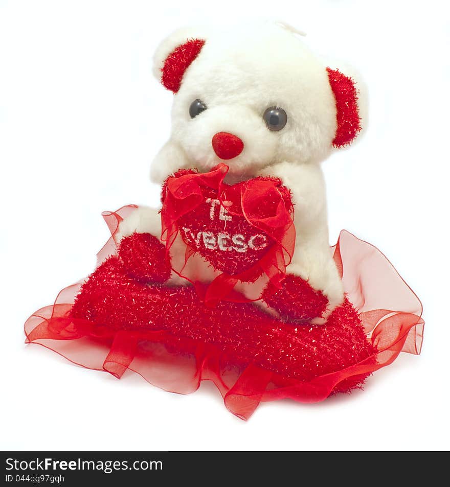 Teddy Bear with I love you pillow