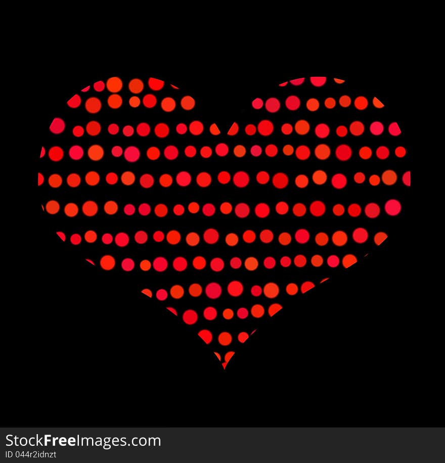 Conceptual symbol of red heart with bubbles