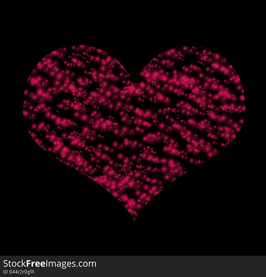 Symbol  Of Red Heart Over Black Background