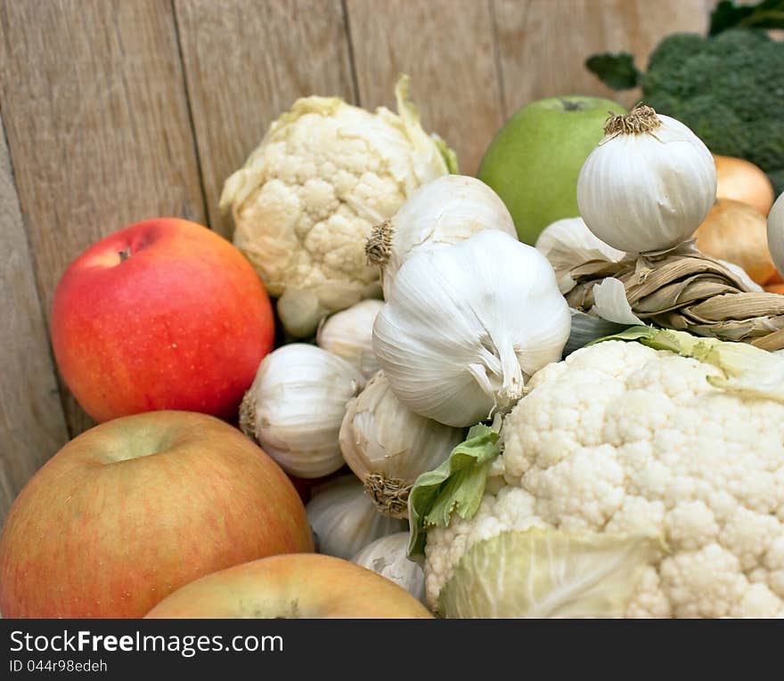 Fresh organic fruits and vegetables