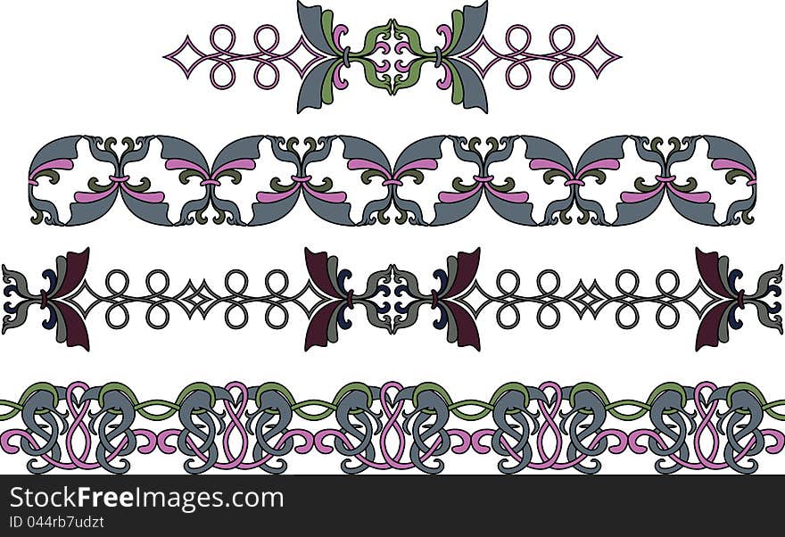 Decoration pattern borders set in Scandinavian style. Decoration pattern borders set in Scandinavian style