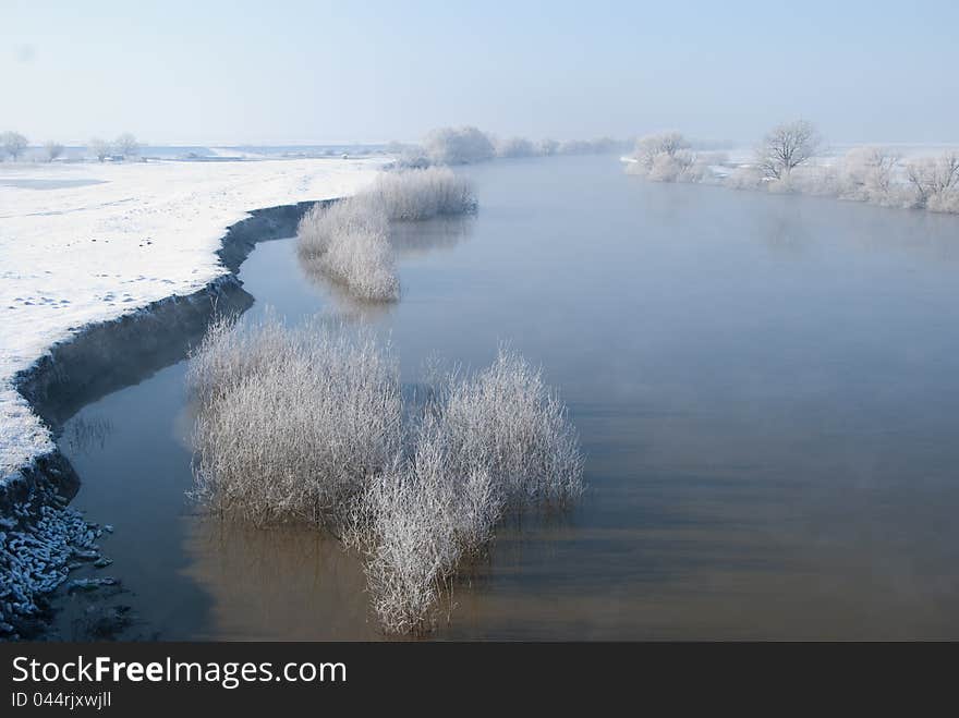 River flooding in winter time