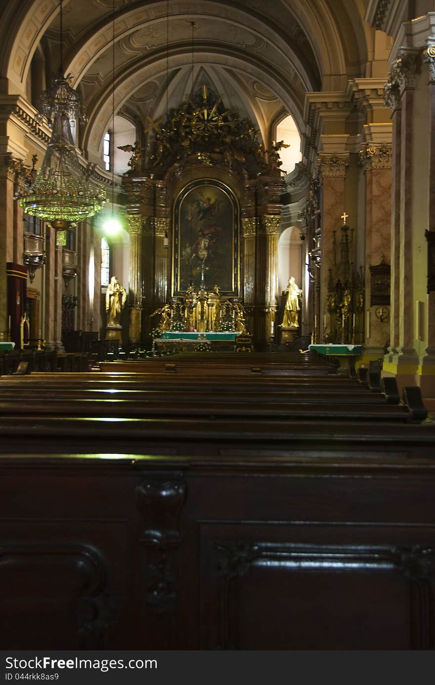 Catholic Cathedral from Timisoara Romania in winter