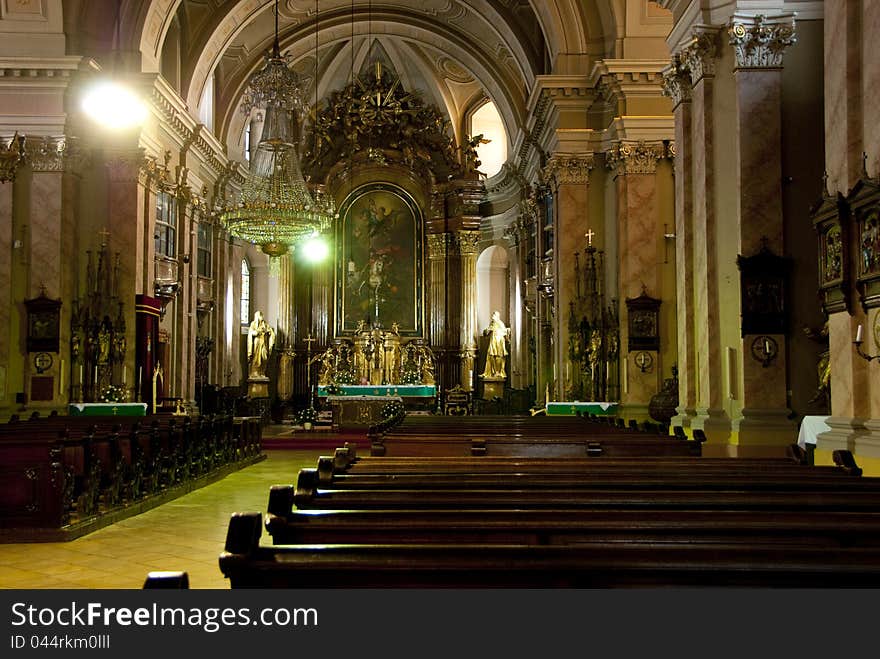 Catholic Cathedral from Timisoara Romania in winter