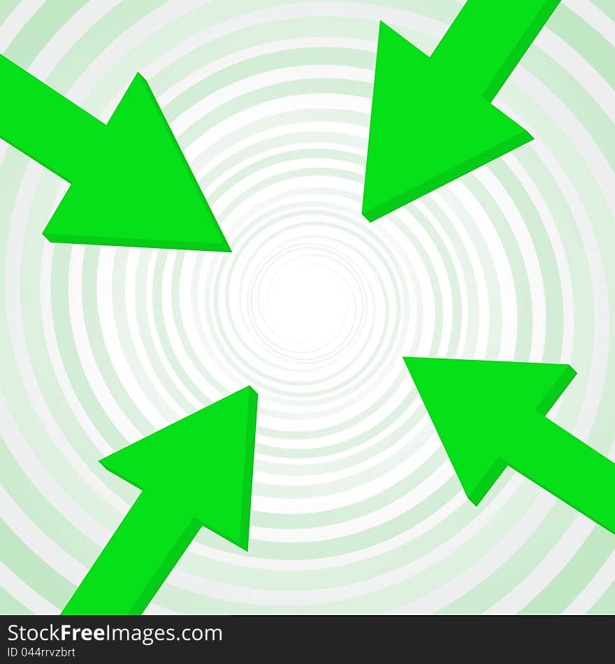 Green arrows tip-to-tip pointing to a center point. Green arrows tip-to-tip pointing to a center point