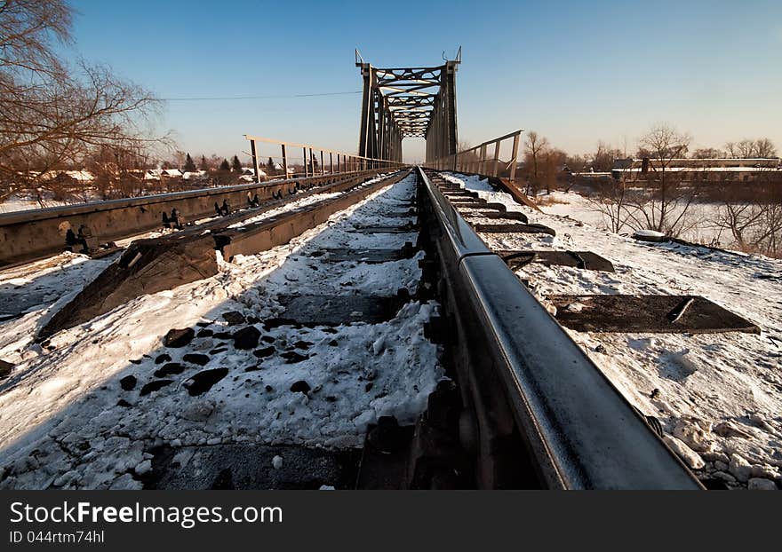 The Railway Bridge In Winter