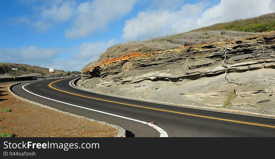 Scenic drive on mountain road