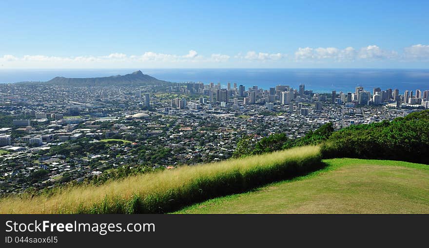 Panoramic view of Waikiki Beach