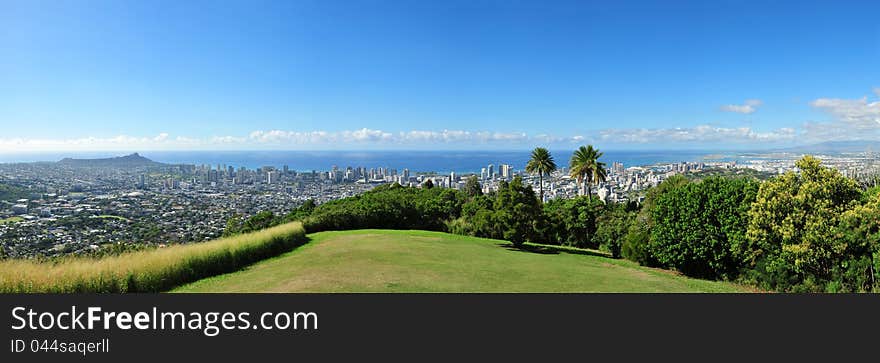 Panoramic view of Waikiki Beach