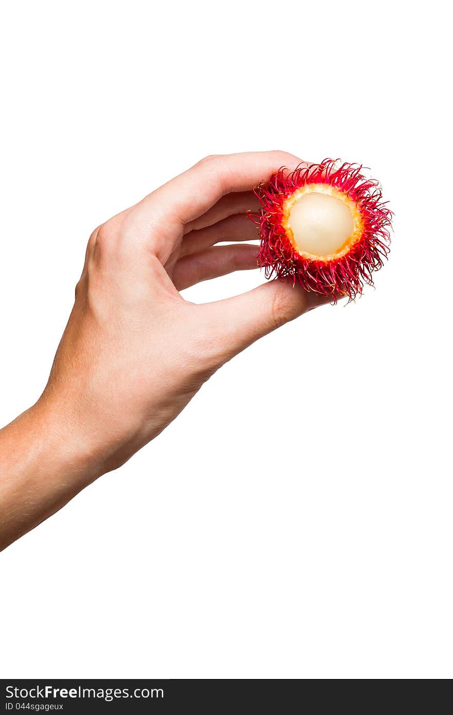 Fresh rambutan fruit isolated on white background