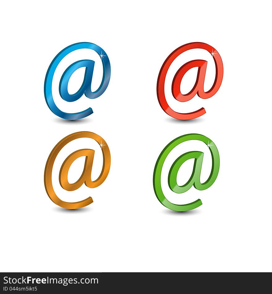 Signs e-mail located on a white background