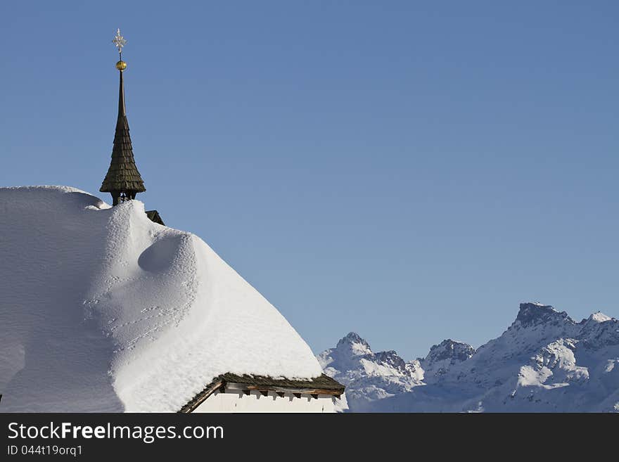 Snowbound historic church